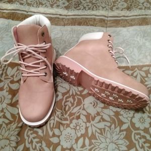 Pink hiking boots